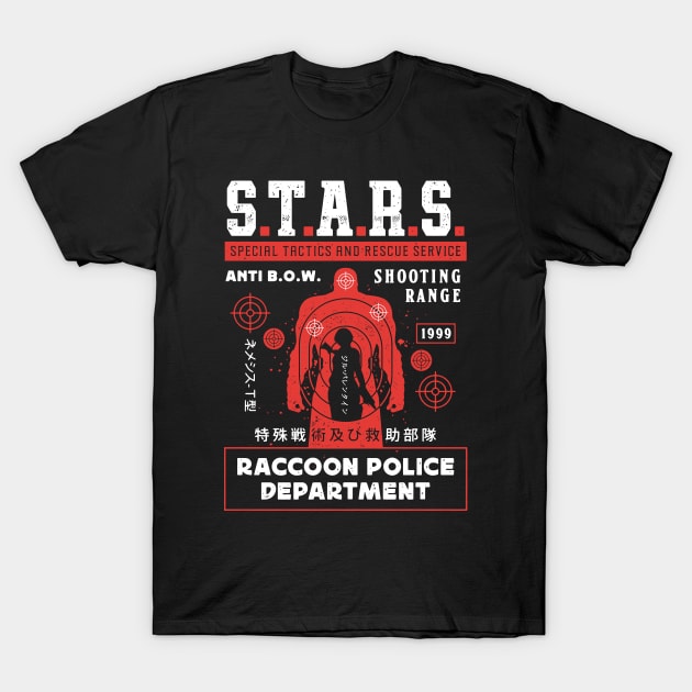 Raccoon City Shooting Range T-Shirt by Lagelantee